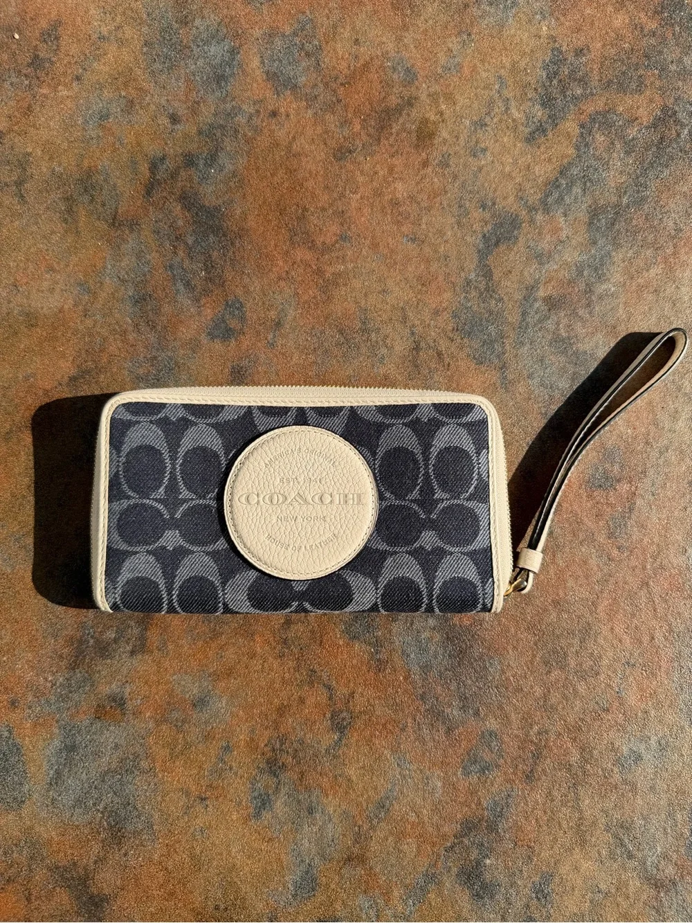Coach Dempsey Large Wallet Signature Denim